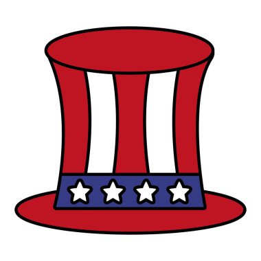 Amerikan bayrağıyla silindir şapka