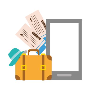 tatil akıllı telefon bavul biletleri şapka