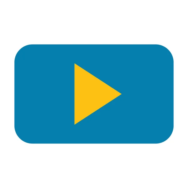 Videospeler knop op witte achtergrond — Stockvector