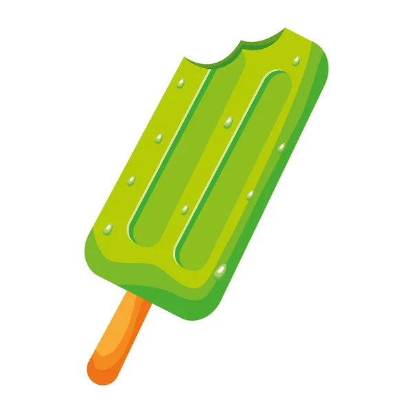 Bite Popsicle fagylalt fehér alapon — Stock Vector
