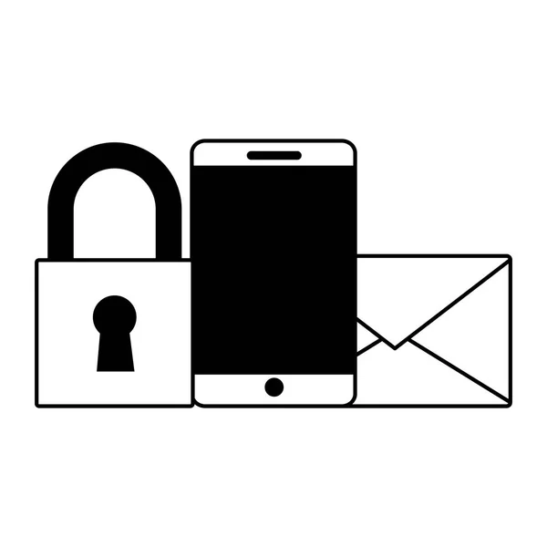Sécurité des messages électroniques du smartphone — Image vectorielle