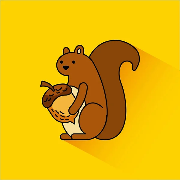 Automne écureuil glands saison animale — Image vectorielle