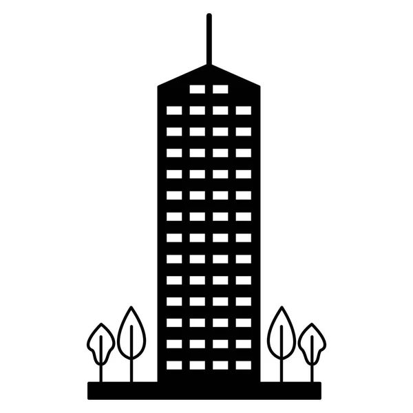 อาคารเมือง ต้นไม้เมืองธรรมชาติ — ภาพเวกเตอร์สต็อก