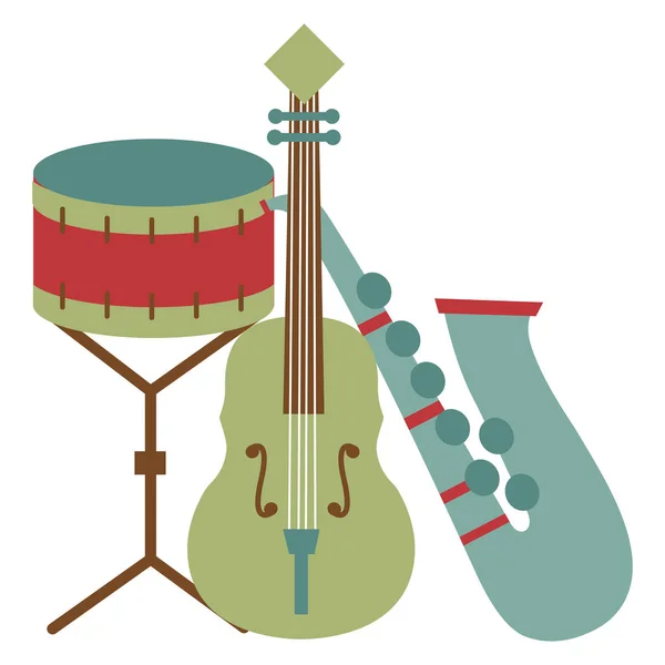 Instrument och utrustning Festival musik — Stock vektor