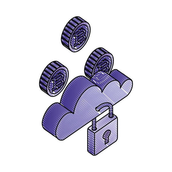 навесной замок с облачными вычислениями и биткойнами
