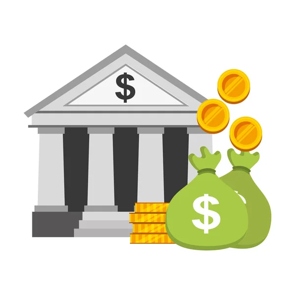 Worek pieniędzy banku — Wektor stockowy