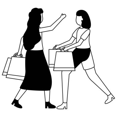 İki kadın alışveriş torbaları holding