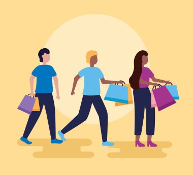 insanlar alışveriş torbaları