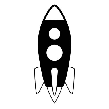 Beyaz arka plan üzerinde başlatma roket