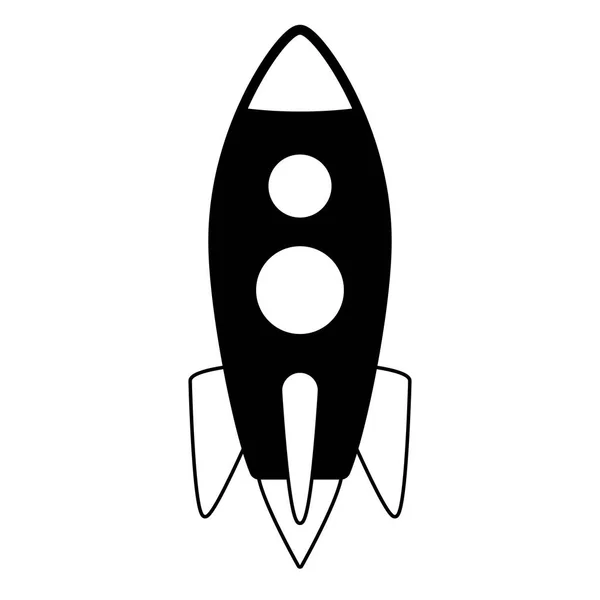 Lancement de fusée sur fond blanc — Image vectorielle