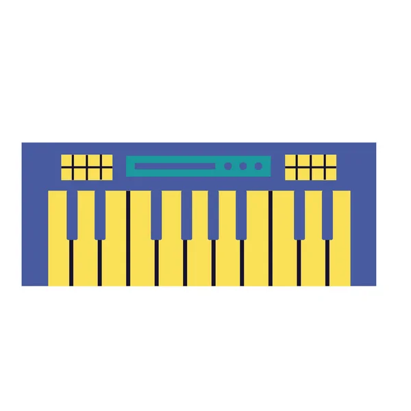 Synthesizer keyboard musik på hvid baggrund – Stock-vektor
