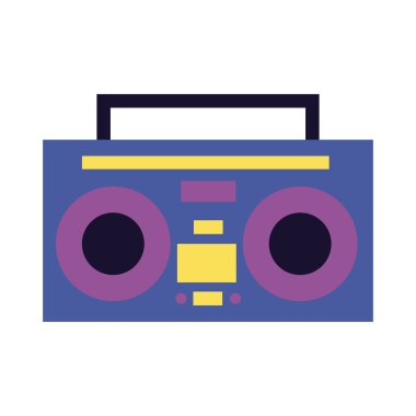 beyaz arka planda boombox stereo müzik