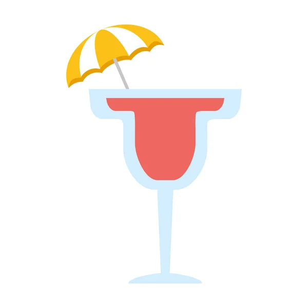 Cocktail med paraply på vit bakgrund — Stock vektor