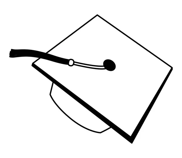 Graduation hat school accessory success — Stock Vector