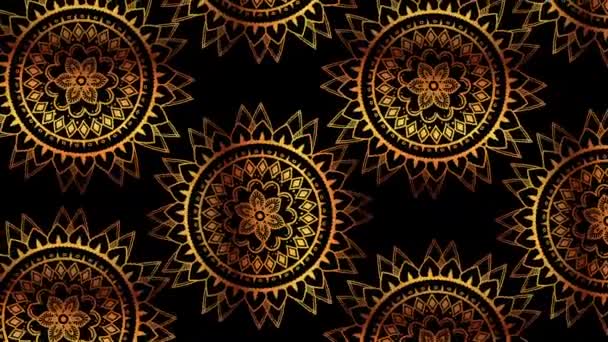 Etnico mandala d'oro modello di stile boho — Video Stock