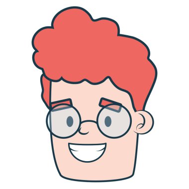 Beyaz arka planda yüz adam karakter