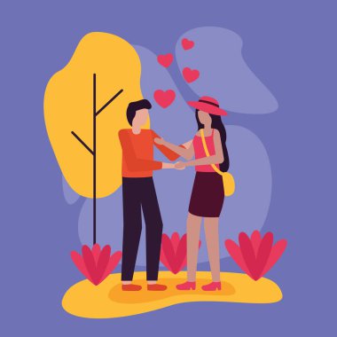 Açık havada çift romantik etkinlikler düz