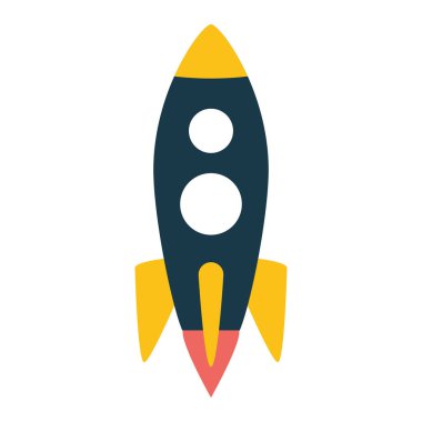 Beyaz arka plan üzerinde başlatma roket