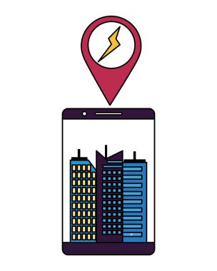 Smartphone akıllı akıllı şehir vektör