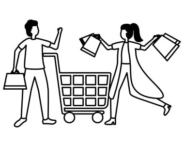 insanlar alışveriş çanta ticaret kavramı