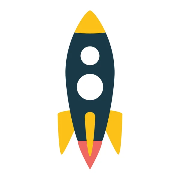 Raket lancering op witte achtergrond — Stockvector