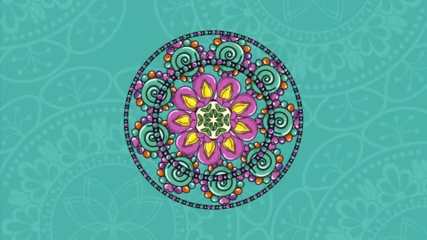 Estilo boho mandala étnico, animación por video — Vídeos de Stock