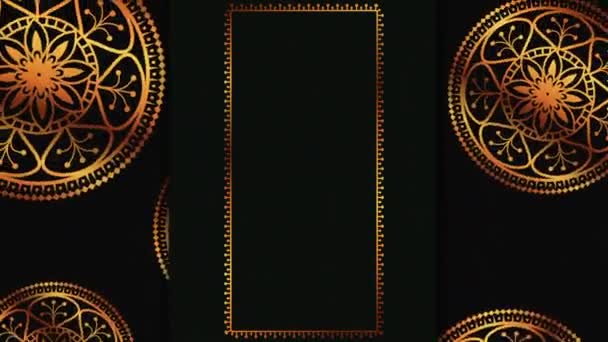 Золотые мандалы в стиле бохо — стоковое видео