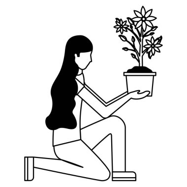 bahçe dekorasyon düz tasarım insanlar