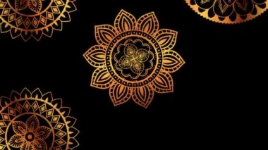 etnik altın mandalalar Boho tarzı desen