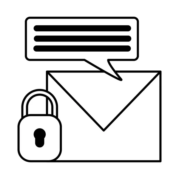 Chat de seguridad de correo electrónico de redes sociales — Archivo Imágenes Vectoriales