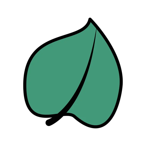 緑の葉植物の葉のアイコン — ストックベクタ