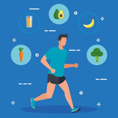 sağlıklı gıda ile spor çalışan adam
