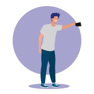 rahat giysiler ve akıllı telefon selfie ile çocuk