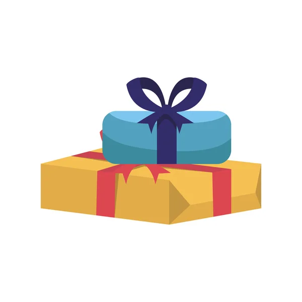 Boîtes cadeaux cadeaux emballages icônes — Image vectorielle