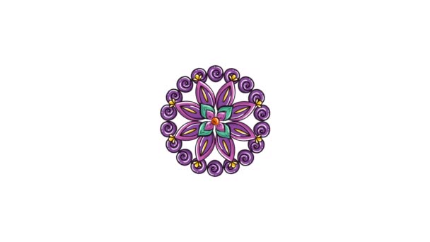 Estilo boho mandala étnico, animación por video — Vídeo de stock