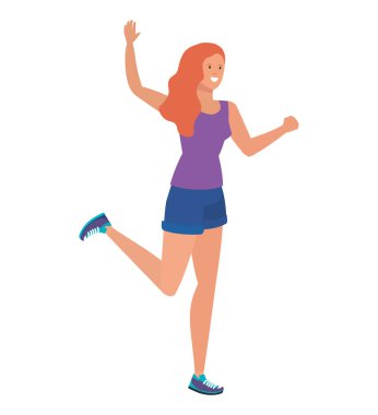 Mutlu genç kadın karakteri kutluyor