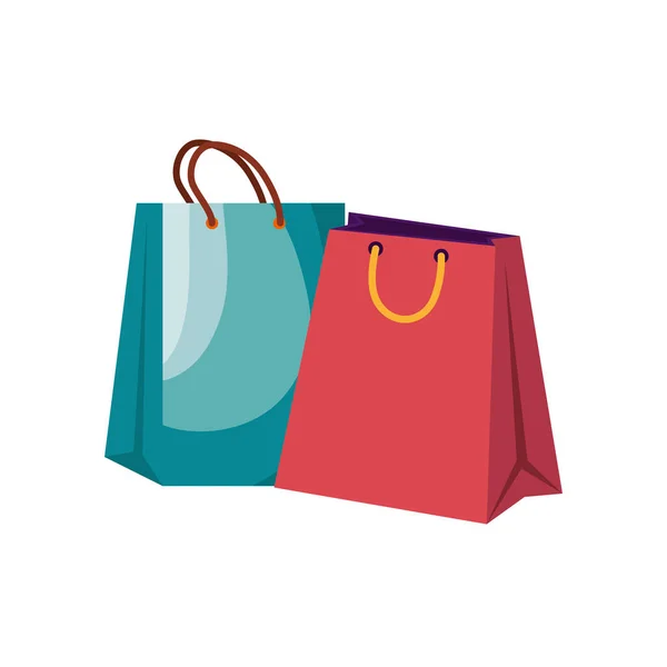 Sacos de compras lidar com ícones isolados —  Vetores de Stock