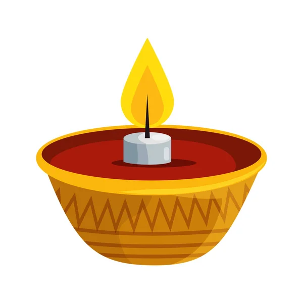 Ramadan kareem candle decorative icon — Stock Vector