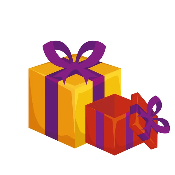 Gift boxes presents packings icons — Stock Vector