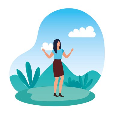 manzara mutlu genç kadın