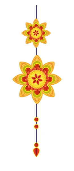 Mandala decorativo colgante estilo étnico boho — Vector de stock