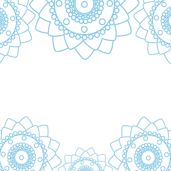 Conjunto decorativo de mandalas marco de estilo étnico boho — Vector de stock