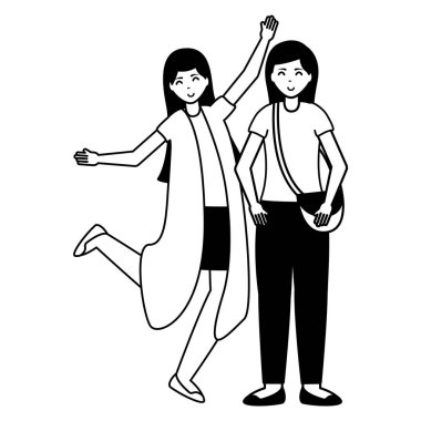 mutlu genç insanlar düz tasarım