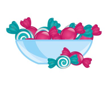 tatlı şekerlemeler ile cam kase