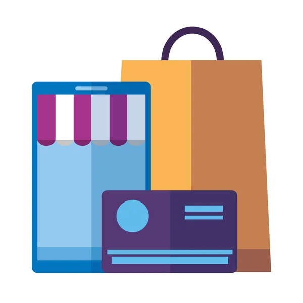 Concepto de comercio electrónico de compras en línea — Archivo Imágenes Vectoriales