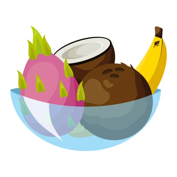 Desenho de frutas tropicais — Vetor de Stock