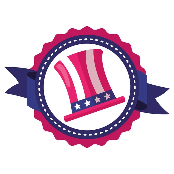Sombrero de copa con bandera americana — Vector de stock