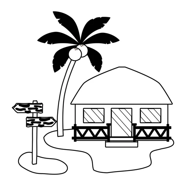 Nyári idő Nyaralóház bungalow — Stock Vector