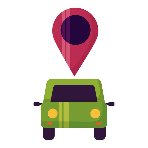 Car vehicle transport navigation pin — Stock Vector