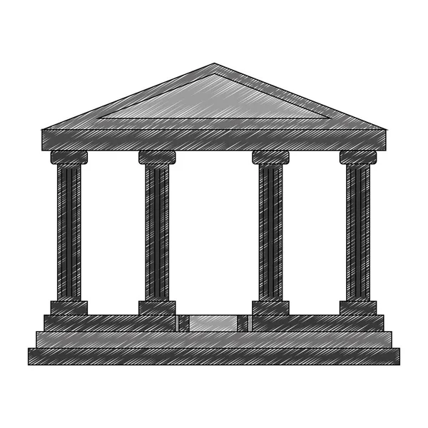 Bank building isolated icon — Stock Vector